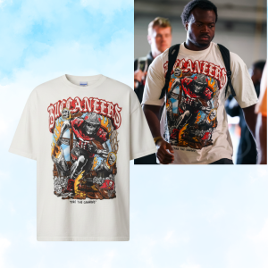 Buccaneers-Inspired Football T-Shirt – Skull & Fire Graphic Tee 9 Thiet ke chua co ten