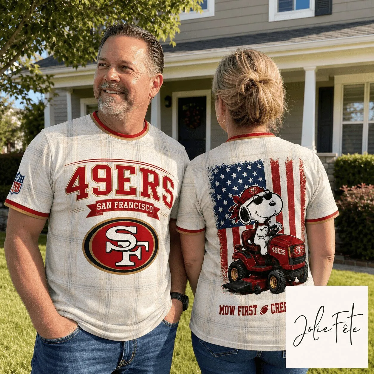 Funny T-Shirt Featuring Snoopy Mowing for San Francisco 49ers Football Fans