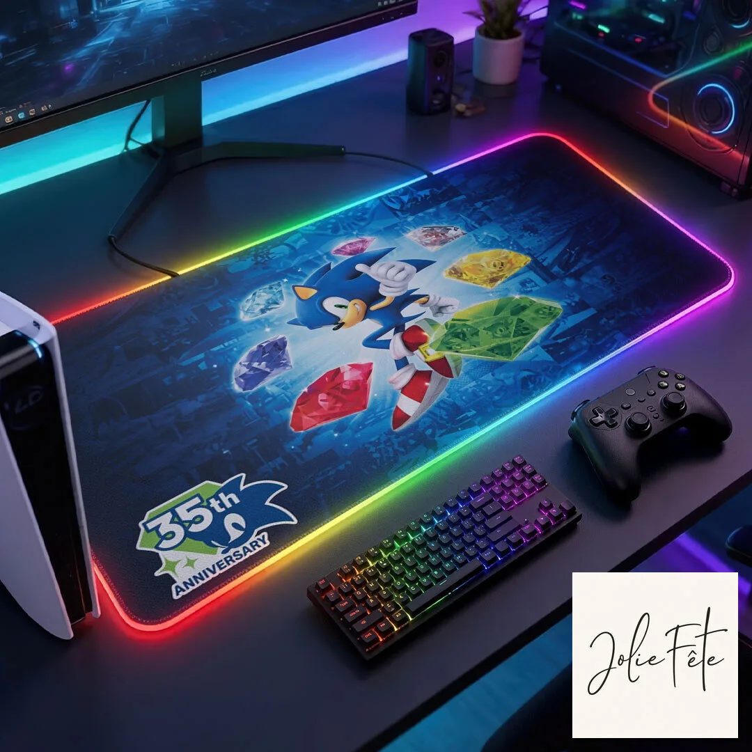 Sonic The Hedgehog Gaming Desk Mat, 35th Anniversary RGB Mouse Pad 9 Sonic The Hedgehog Gaming Desk Mat, 35th Anniversary RGB Mouse Pad