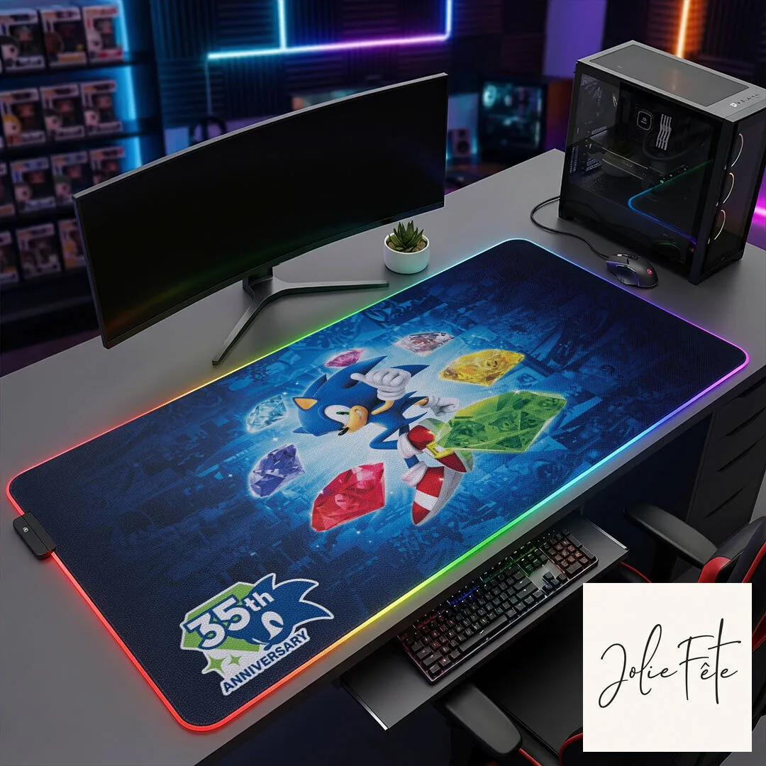 Sonic The Hedgehog Gaming Desk Mat, 35th Anniversary RGB Mouse Pad 11 Sonic The Hedgehog Gaming Desk Mat, 35th Anniversary RGB Mouse Pad