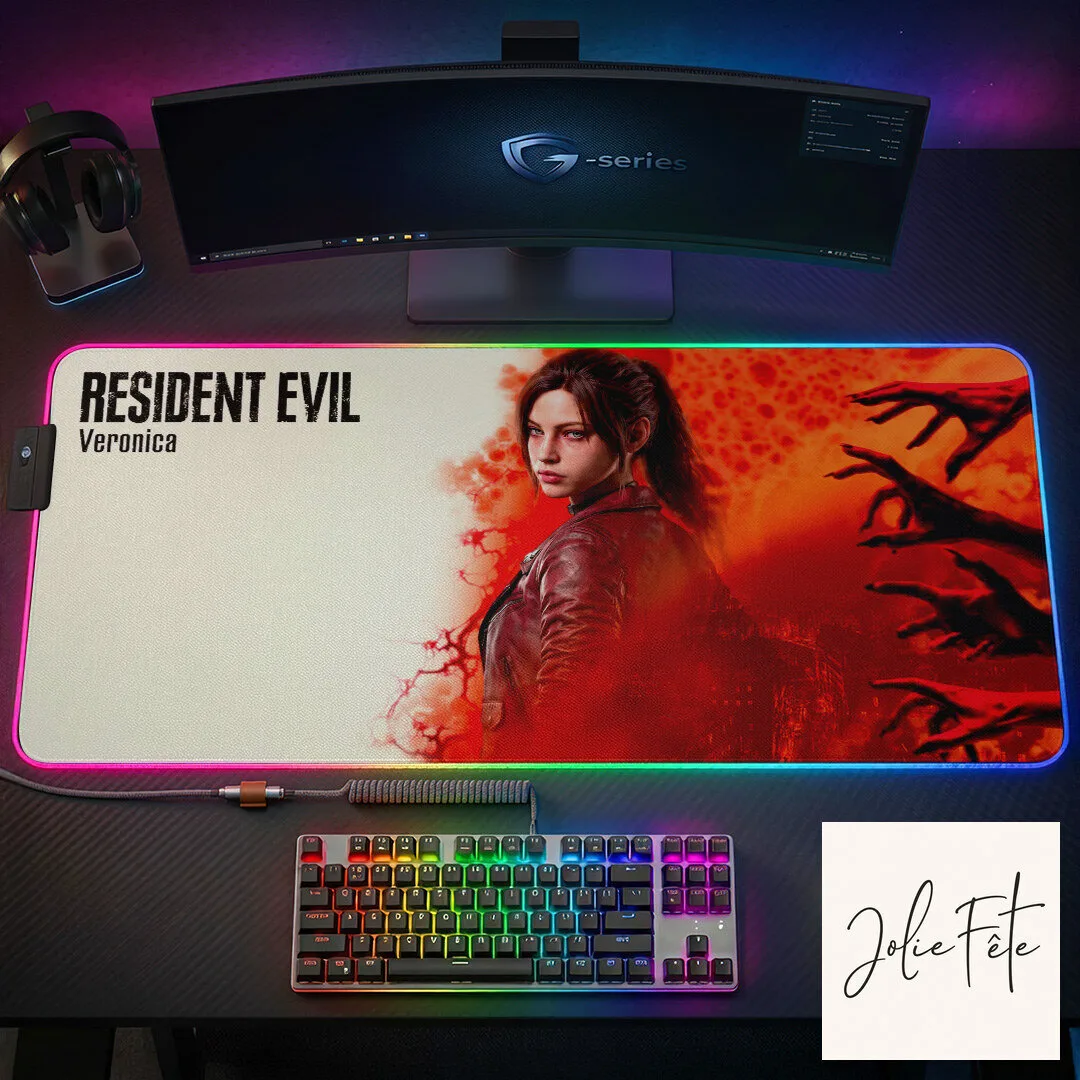 Resident Evil Veronica Custom Gaming Desk Mat with LED Lights 7 Resident Evil Veronica Custom Gaming Desk Mat with LED Lights