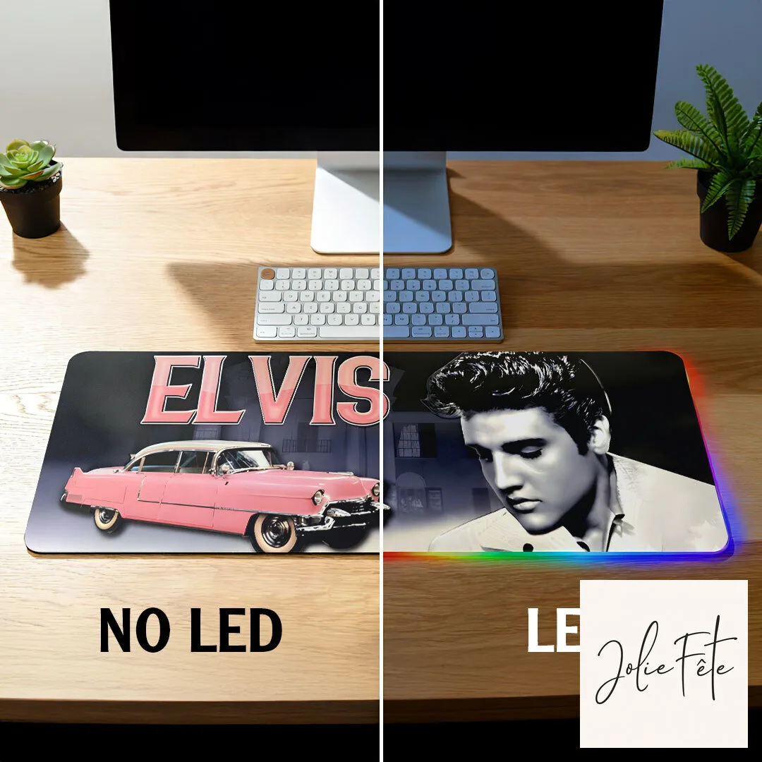 Elvis Presley Gaming Desk Mat with Pink Cadillac and RGB Lighting 15 Elvis Presley Gaming Desk Mat with Pink Cadillac and RGB Lighting