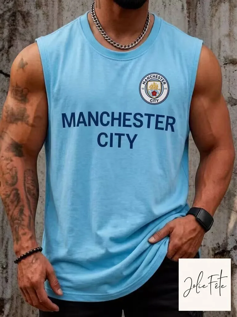 Man City Manchester City Football Club Light Blue Sleeveless Tank Top