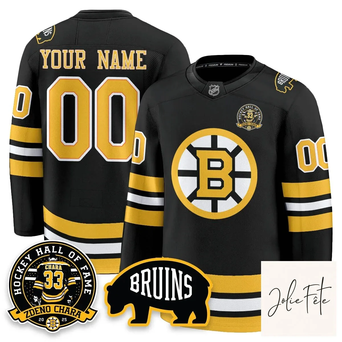Boston Bruins Zdeno Chara Hockey Hall of Fame Black Hockey Jersey