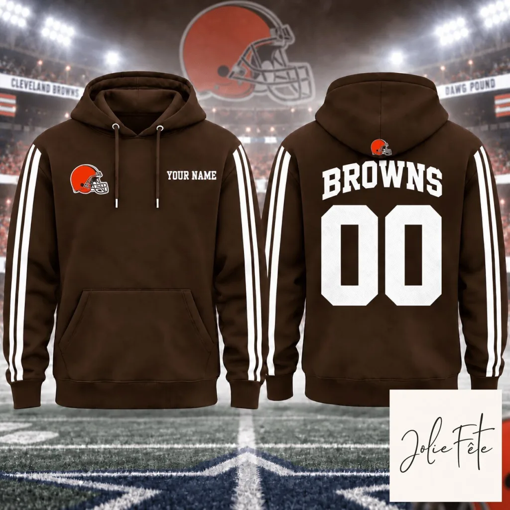 Cleveland Browns Personalized Name and Number Brown Football Hoodie Cleveland Browns Personalized Name and Number Brown Football Hoodie