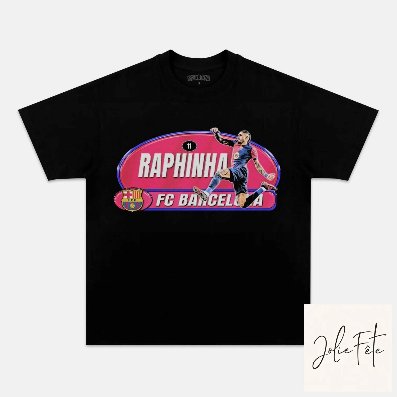Raphinha FC Barcelona Football Club Soccer Player Graphic Black T-Shirt 1 Raphinha FC Barcelona Football Club Soccer Player Graphic Black T-Shirt