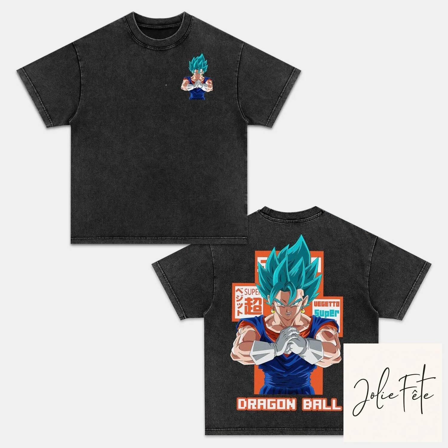 Dragon Ball Super Vegito Blue Character Black Washed Graphic T-Shirt 2 Dragon Ball Super Vegito Blue Character Black Washed Graphic T-Shirt