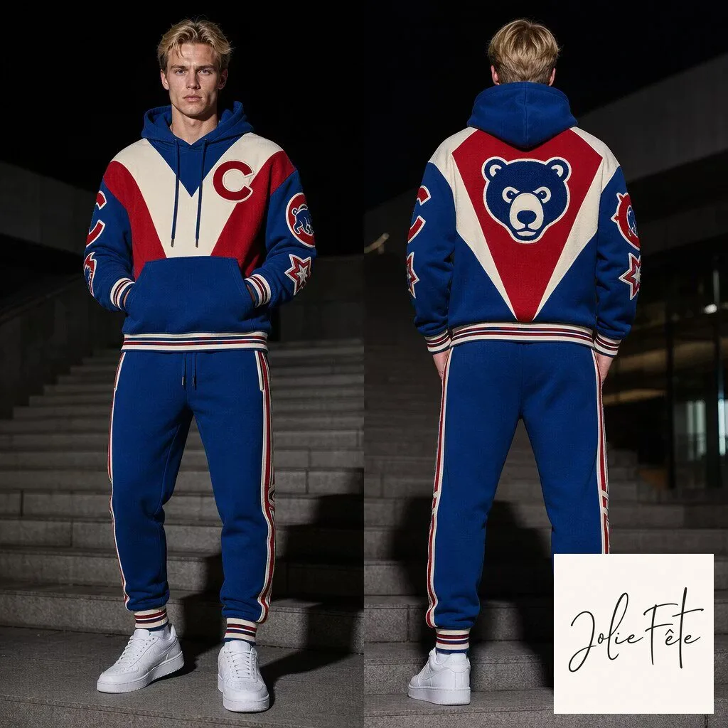 Chicago Bears Color Block Hoodie and Sweatpants Set for Men