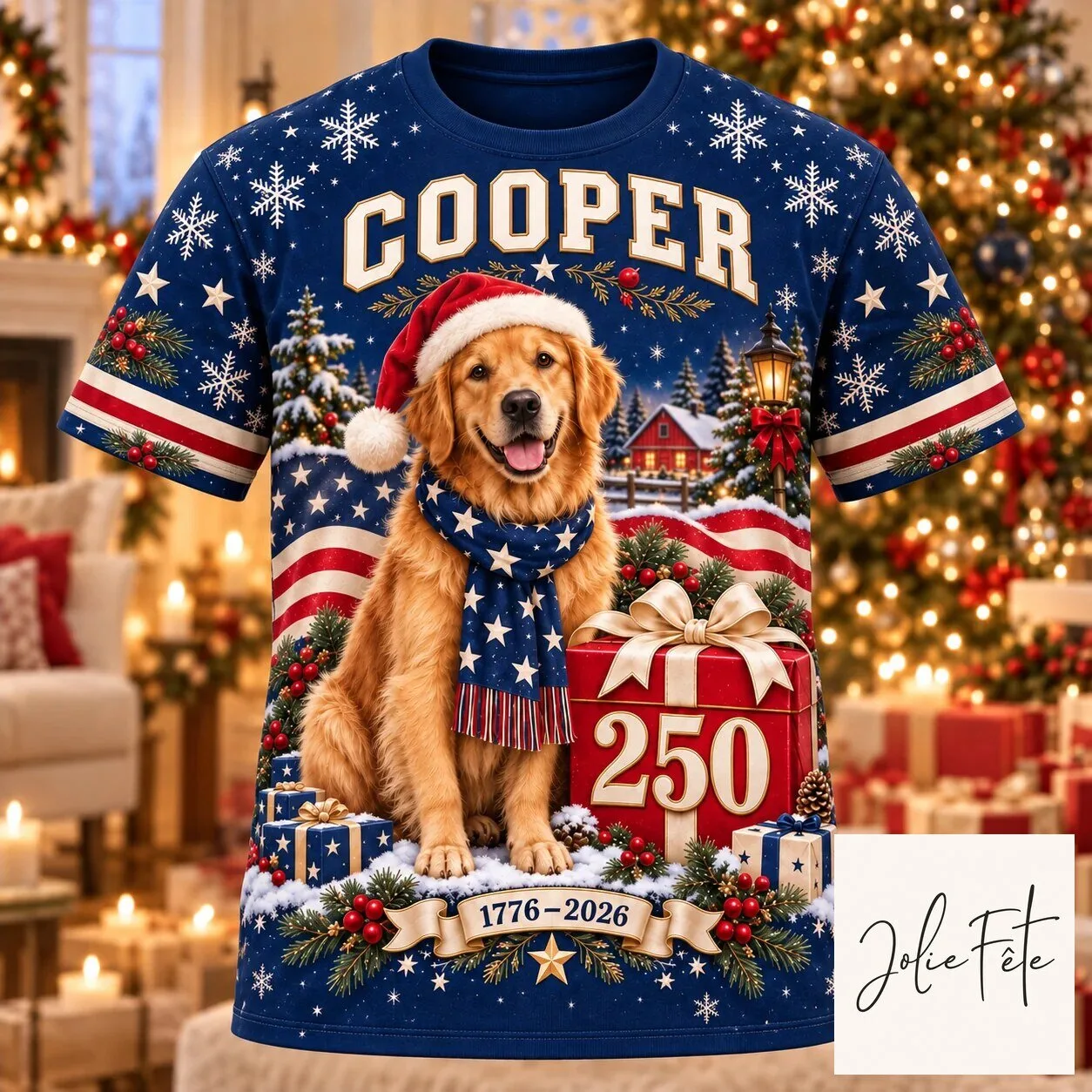 Personalized Golden Retriever Dog Christmas Holiday All Over Print Hoodie 10 Personalized Golden Retriever Dog Christmas Holiday All Over Print Hoodie