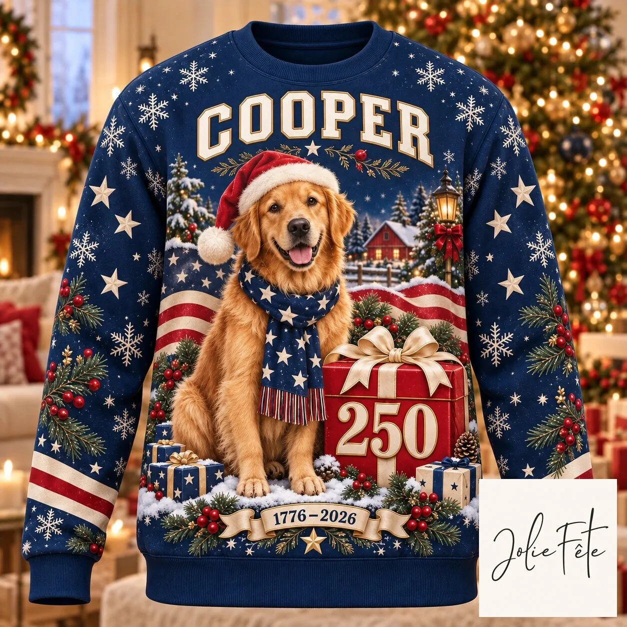Personalized Golden Retriever Dog Christmas Holiday All Over Print Hoodie 11 Personalized Golden Retriever Dog Christmas Holiday All Over Print Hoodie