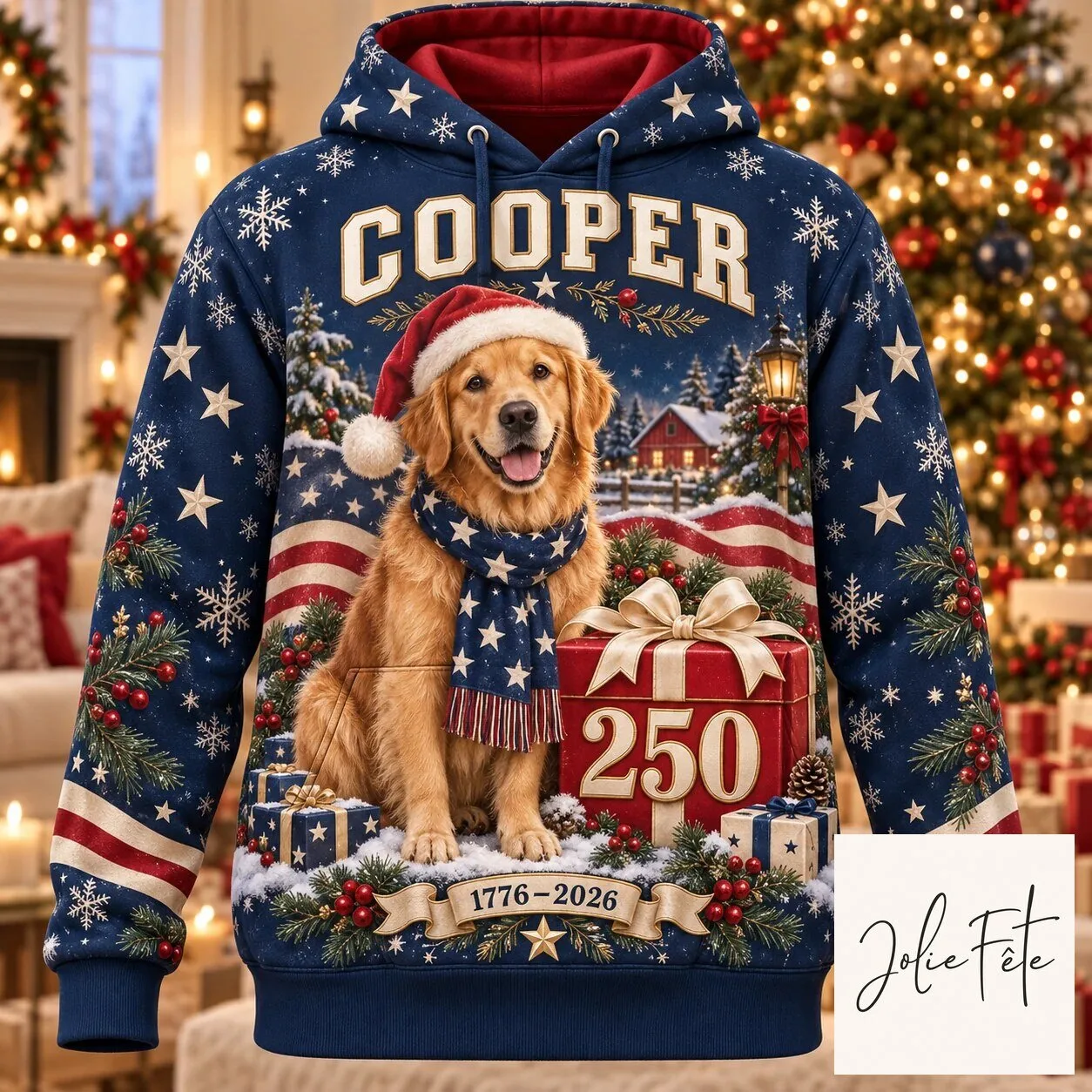 Personalized Golden Retriever Dog Christmas Holiday All Over Print Hoodie 12 Personalized Golden Retriever Dog Christmas Holiday All Over Print Hoodie