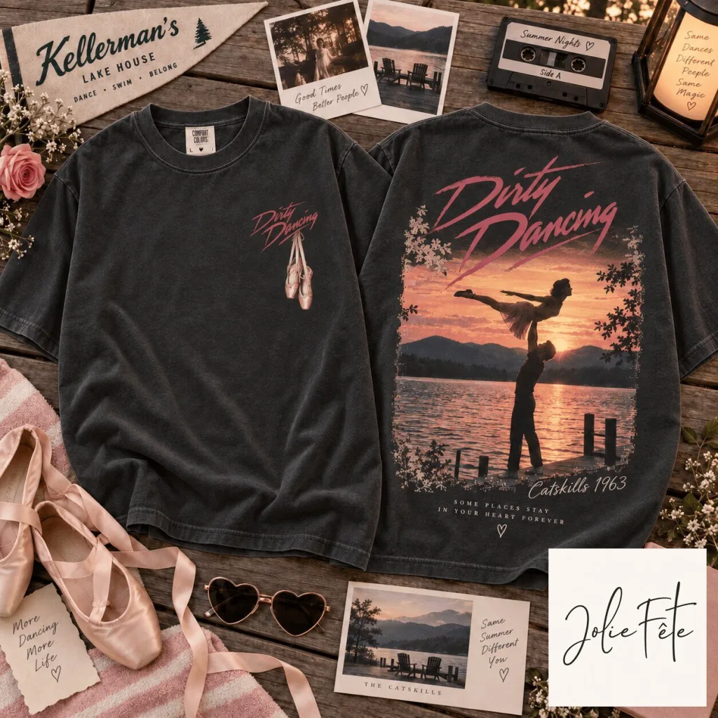 Dirty Dancing Catskills 1963 Movie Poster Vintage Style Black T-Shirt Dirty Dancing Catskills 1963 Movie Poster Vintage Style Black T-Shirt