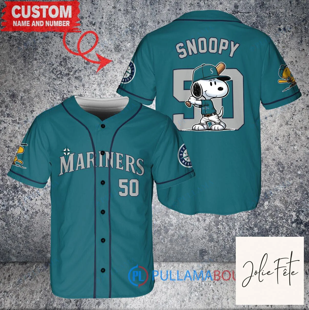 Seattle Mariners Baseball Snoopy World Series Trophy Custom Baseball Jersey