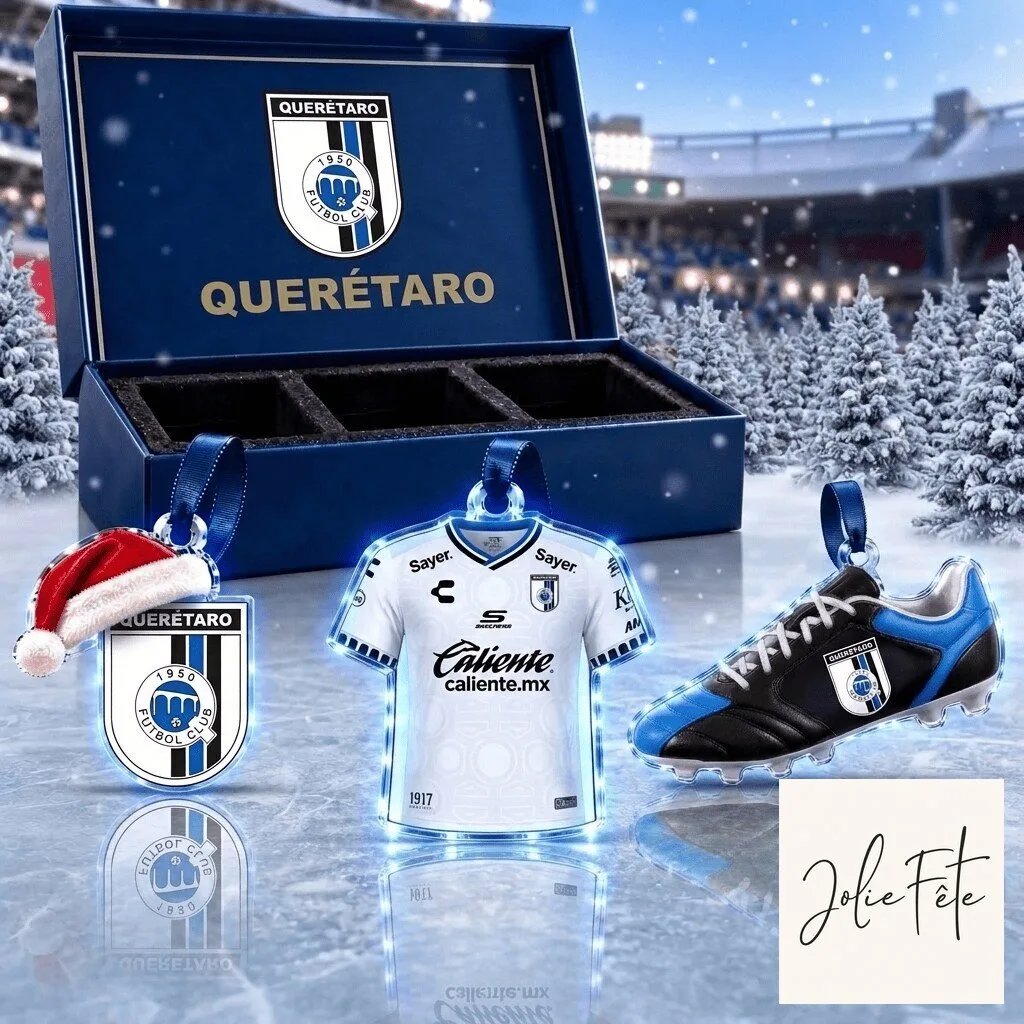 Querétaro Fútbol Club Liga MX Team Full Set 3 Acrylic Christmas Ornaments
