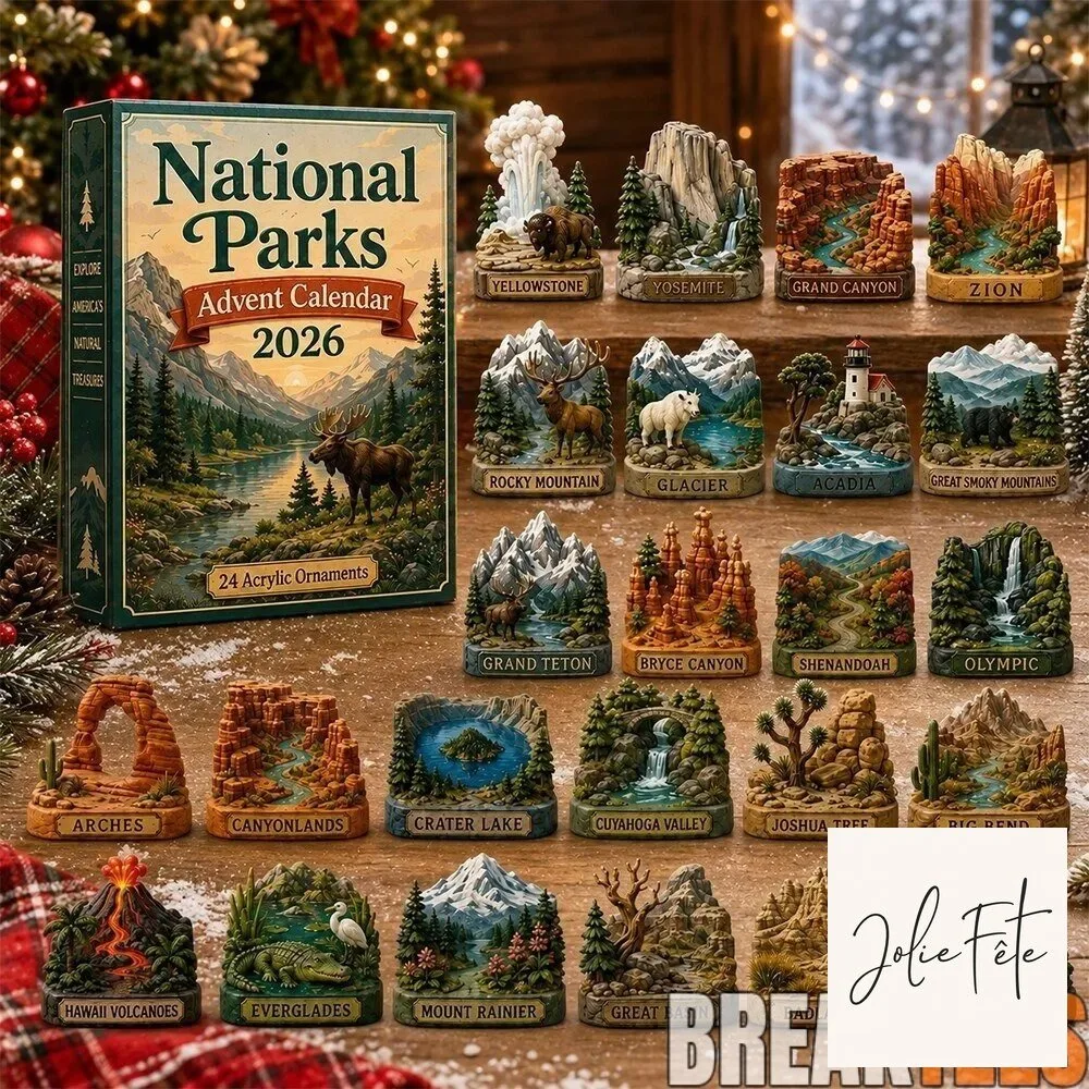 National Parks Advent Calendar 2026 with 24 Acrylic Ornaments Collector’s Edition