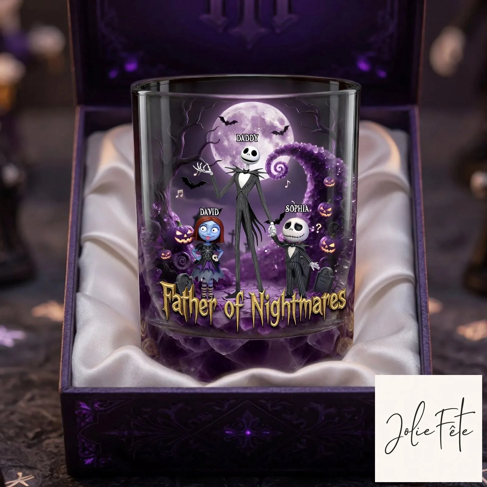 Nightmare Before Christmas Father of Nightmares Personalized Drinking Glass