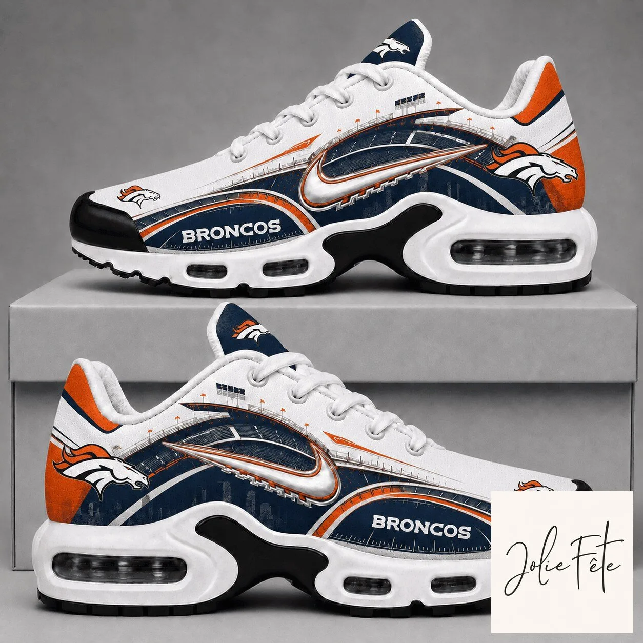 Denver Broncos Team Logo Custom Air Max Sneakers Running Shoes