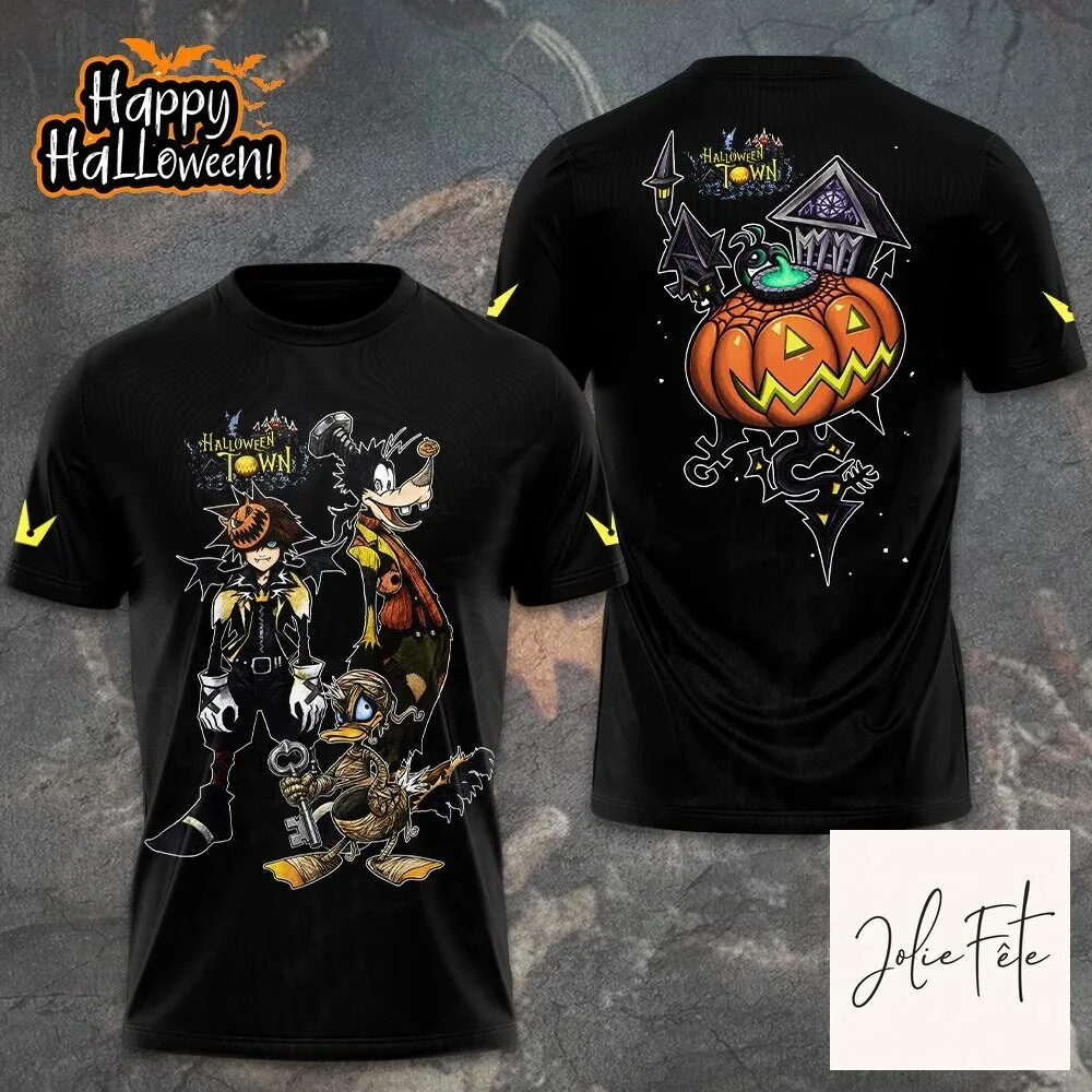 Kingdom Hearts Halloween Town Sora Goofy Donald Duck T-Shirt 2 Kingdom Hearts Halloween Town Sora Goofy Donald Duck T-Shirt