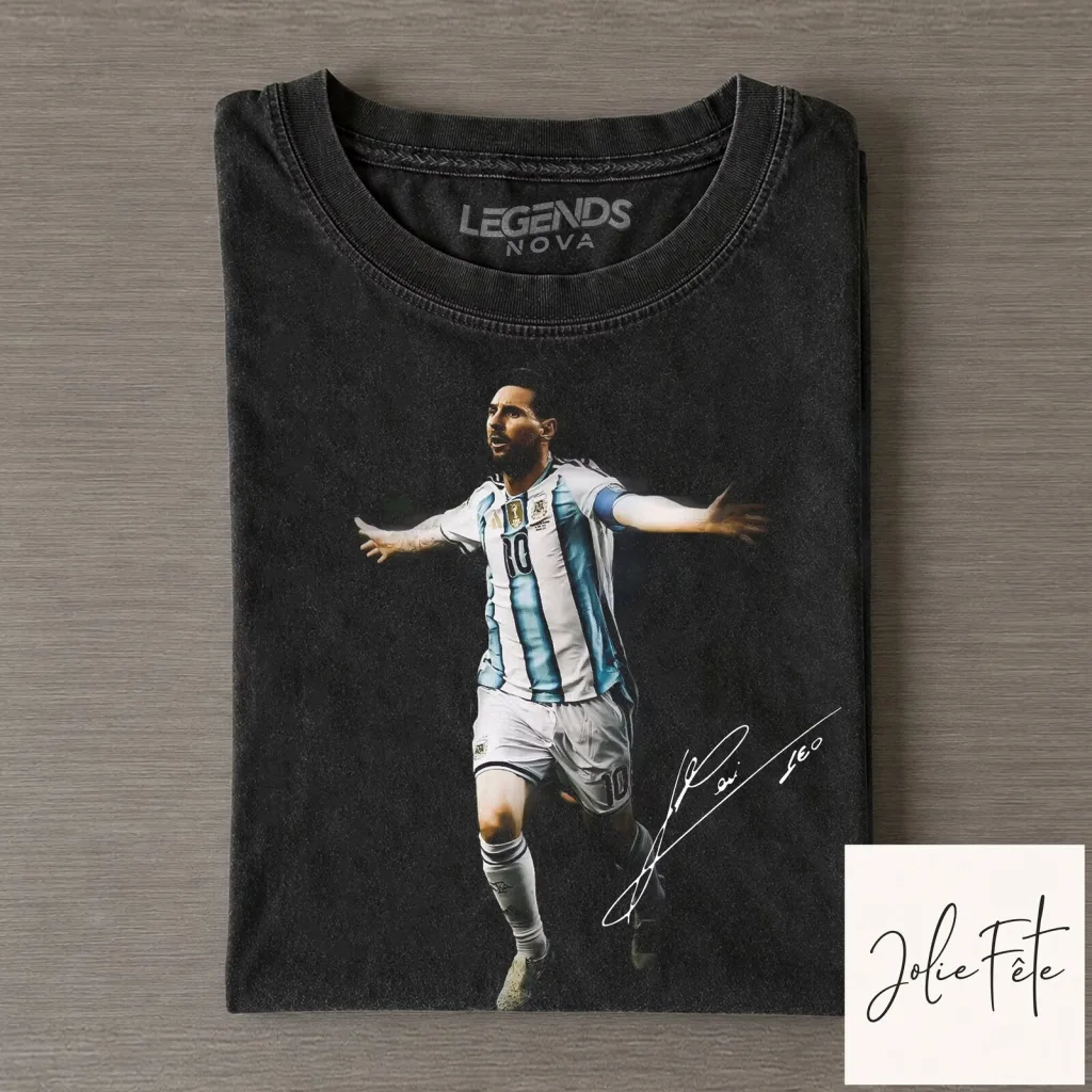 Lionel Messi Argentina World Cup Celebration Signature T-Shirt Lionel Messi Argentina World Cup Celebration Signature T-Shirt