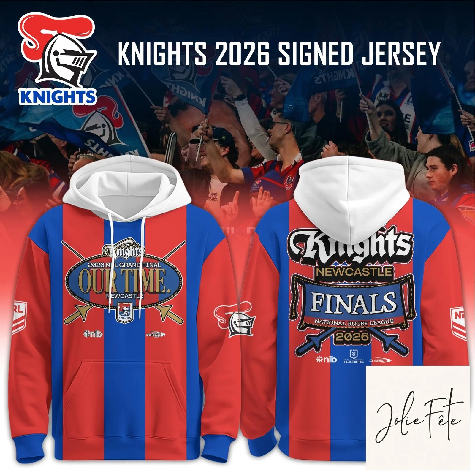 2026 Grand Final Hoodie for Newcastle Knights in National Rugby League 2 2026 Grand Final Hoodie for Newcastle Knights in National Rugby League