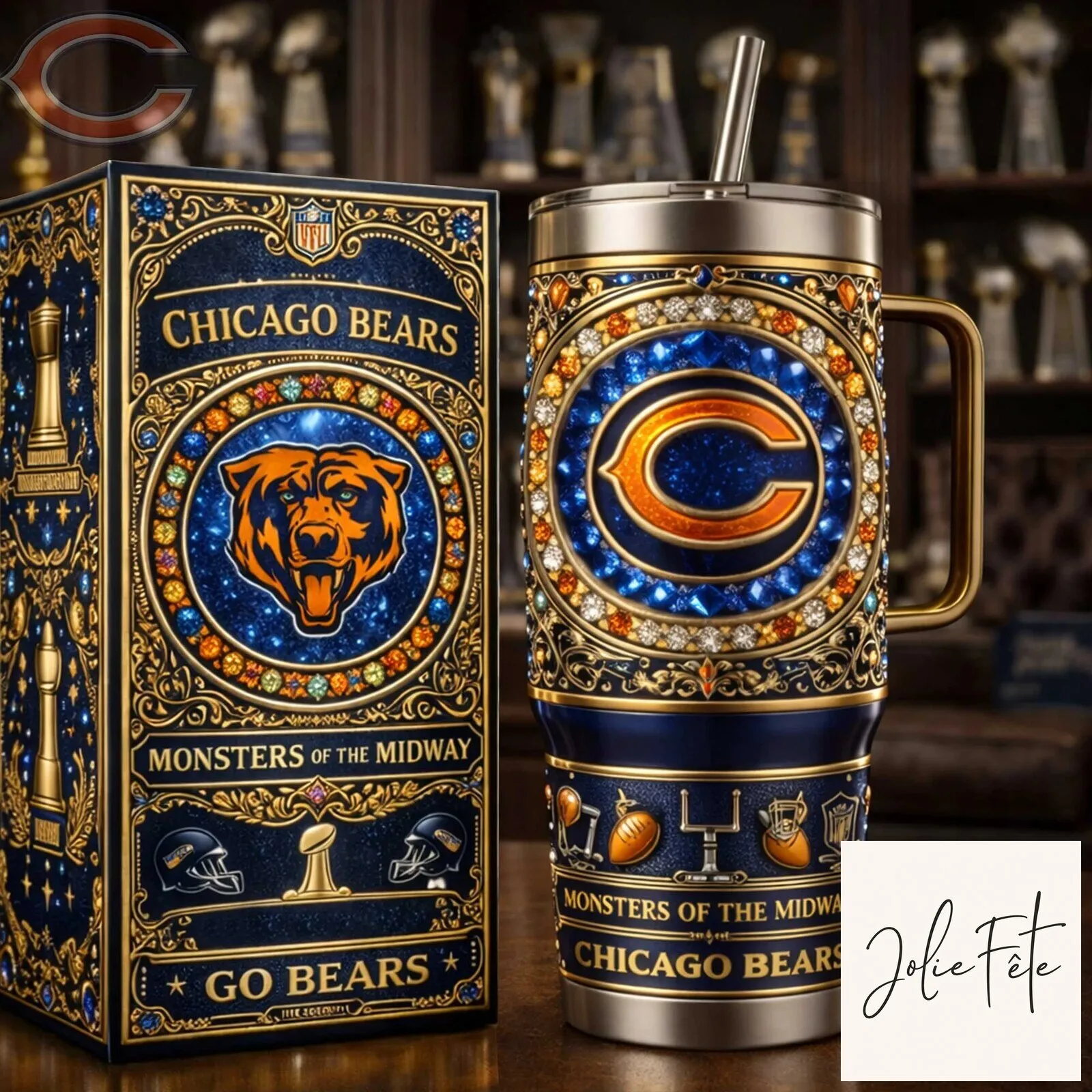 Chicago Bears Monsters of the Midway Stainless Steel Tumbler with Handle