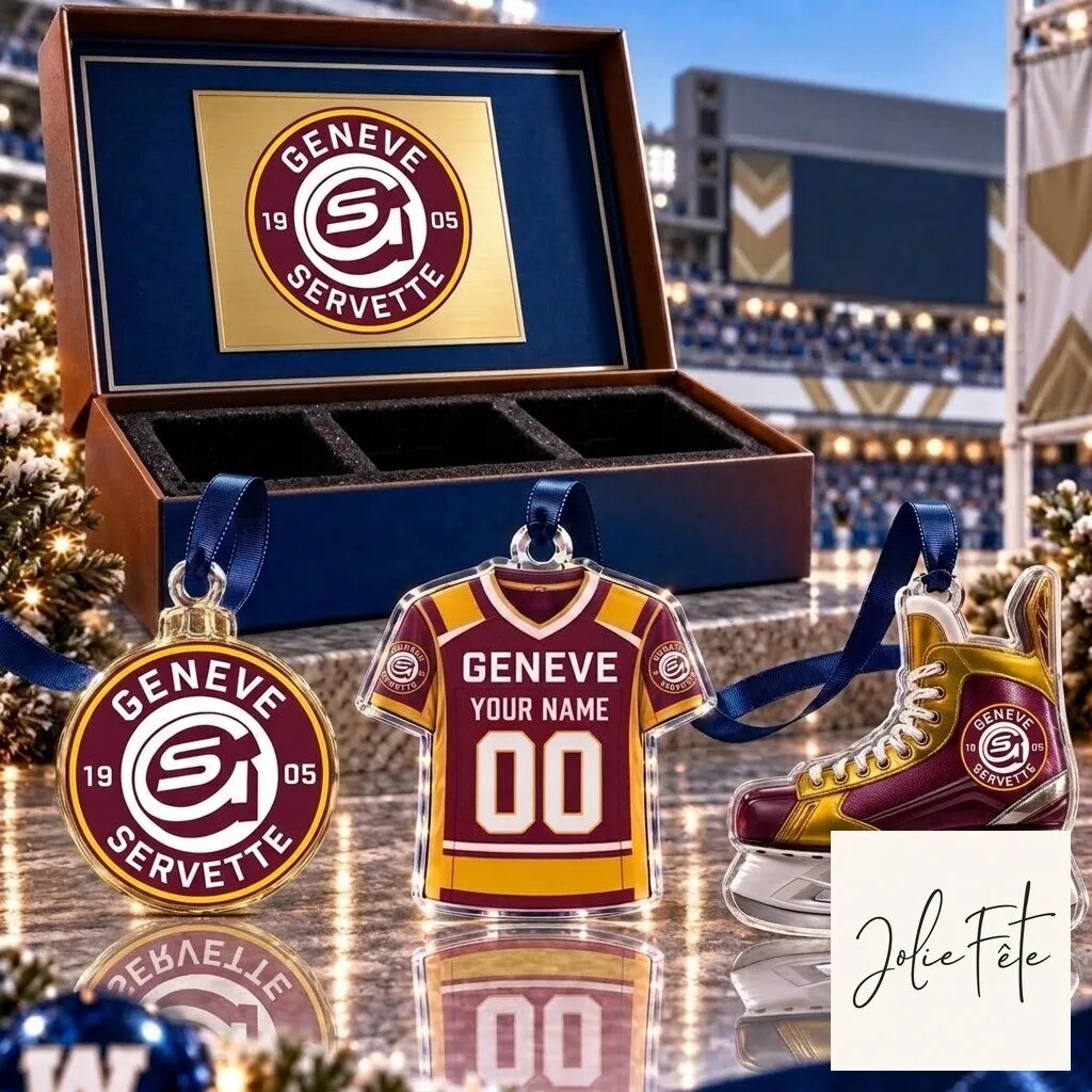 Geneve Servette Hockey Club National League Team Full Set 3 Acrylic Ornament