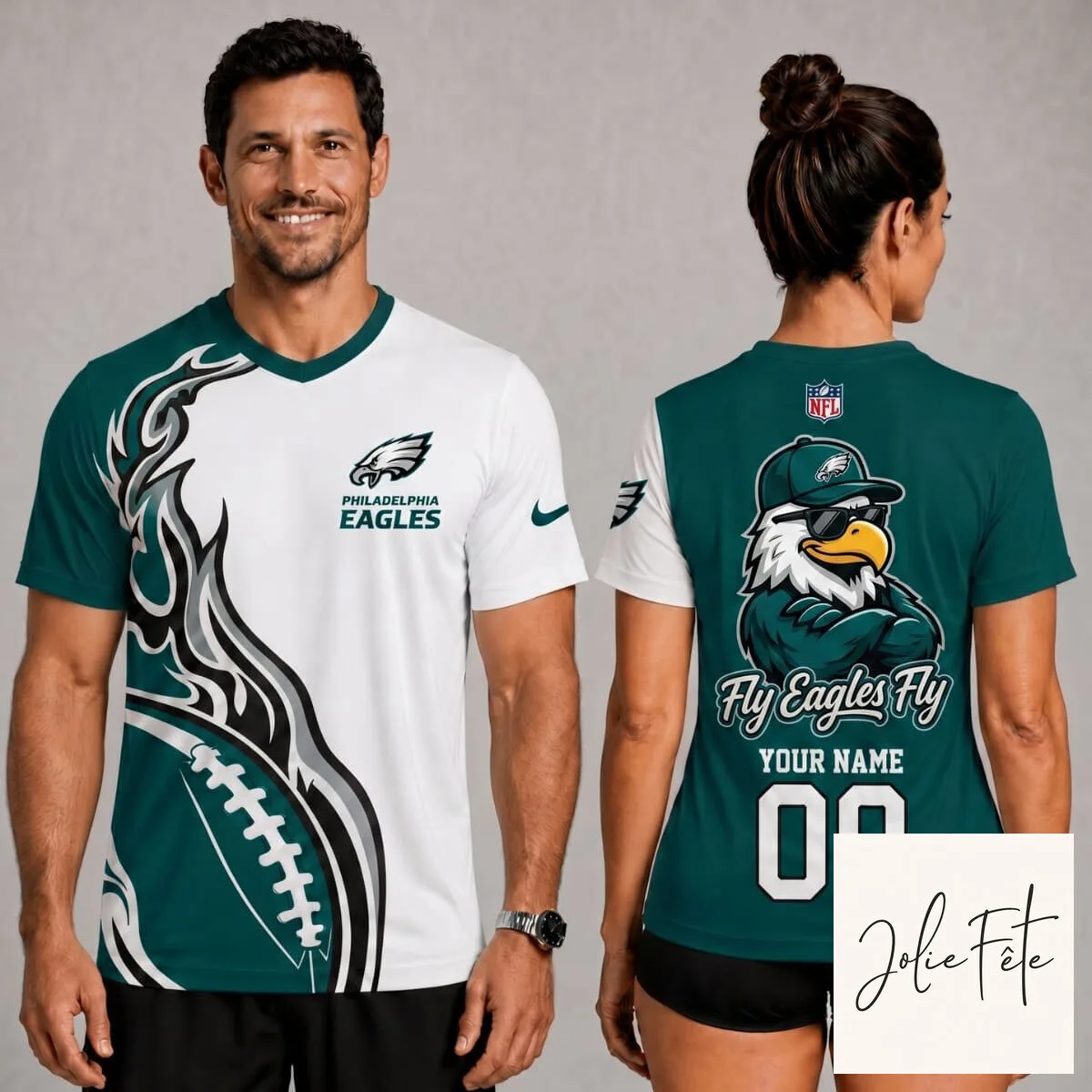 Philadelphia Eagles Fan Shirt Fly Eagles Fly Personalized V-Neck T-Shirt