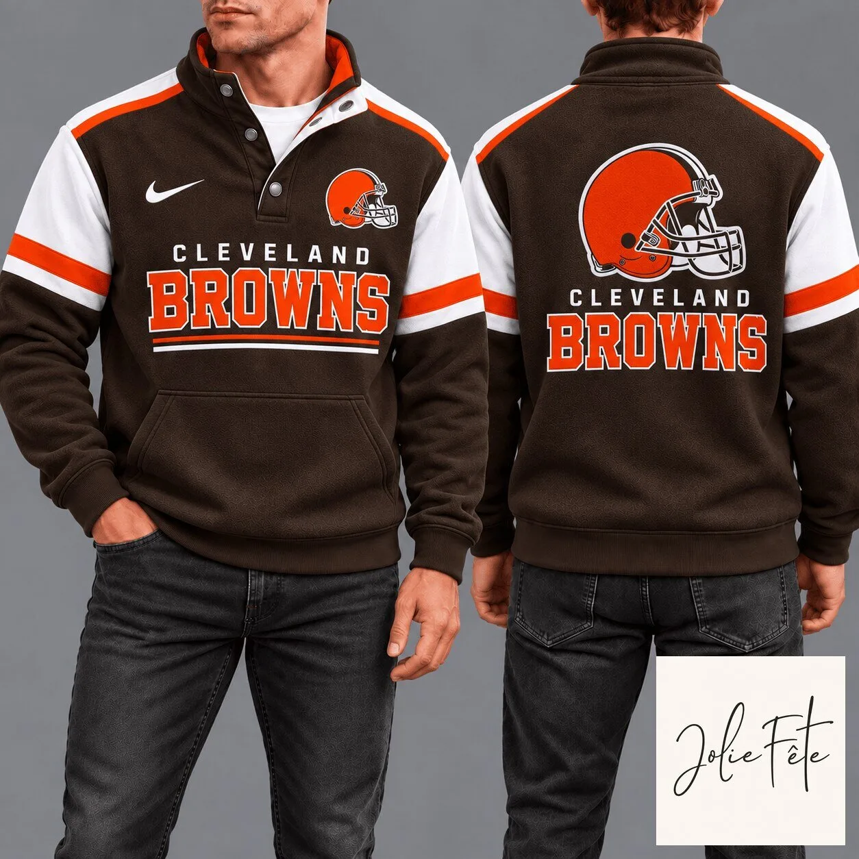 Cleveland Browns NFL Football Team Logo Pullover Hoodie for Men