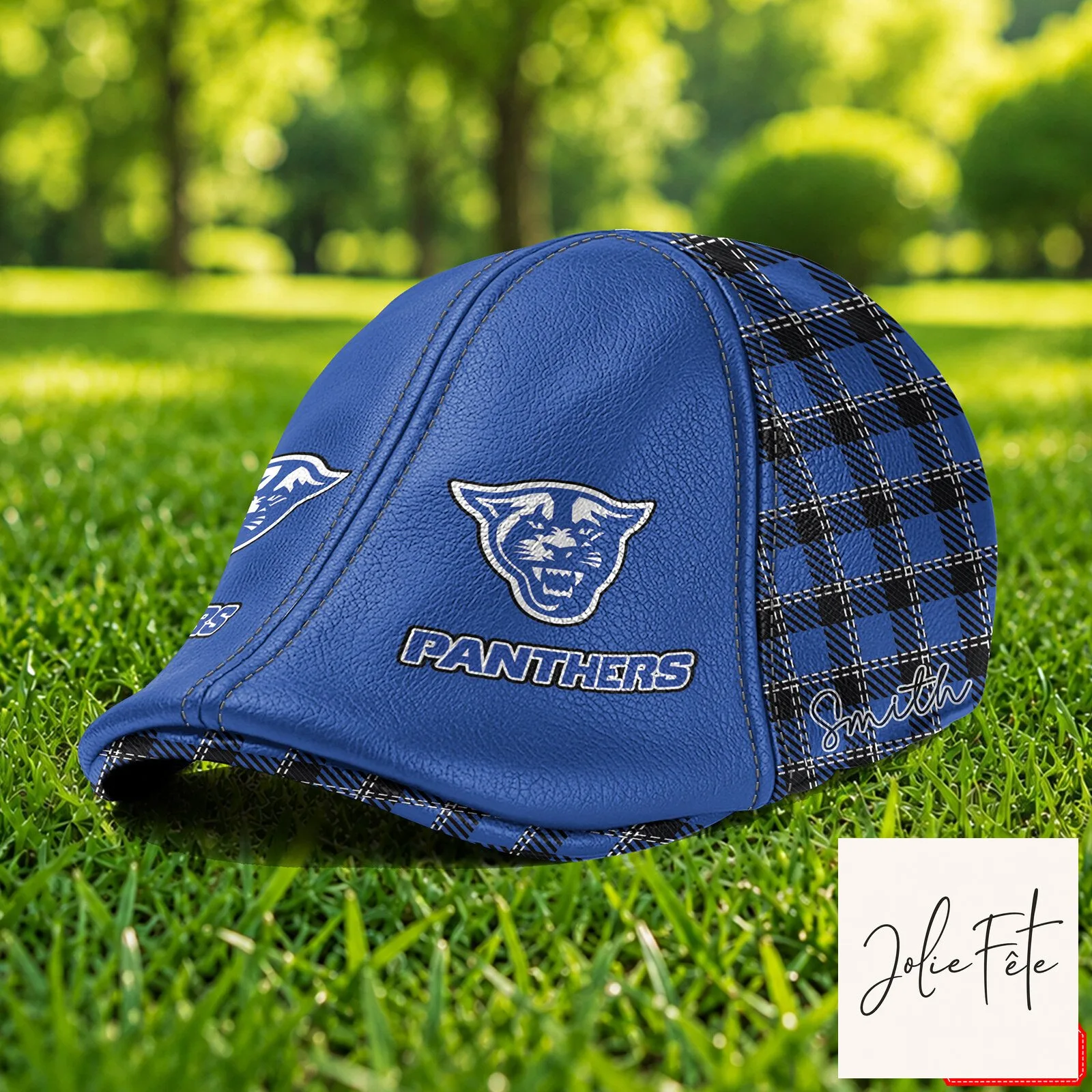 Georgia State Panthers Blue Plaid Custom Name Ivy Cap Flat Hat
