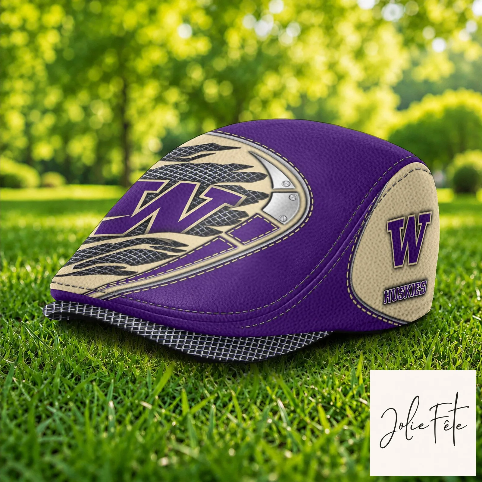Washington Huskies NCAA Purple and Gold Flat Cap Hat 4 Washington Huskies NCAA Purple and Gold Flat Cap Hat