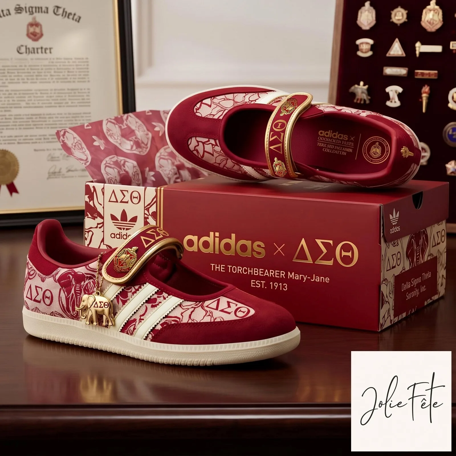 Delta Sigma Theta Sorority Adidas The Torchbearer Mary Jane Shoes