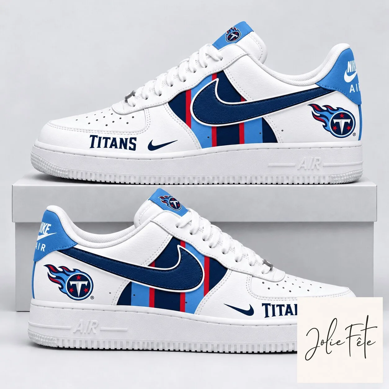 Tennessee Titans NFL Football Team Logo White Custom Shoes