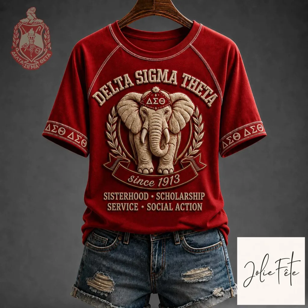 Delta Sigma Theta Sorority Elephant Emblem T-Shirt Delta Sigma Theta Sorority Elephant Emblem T-Shirt