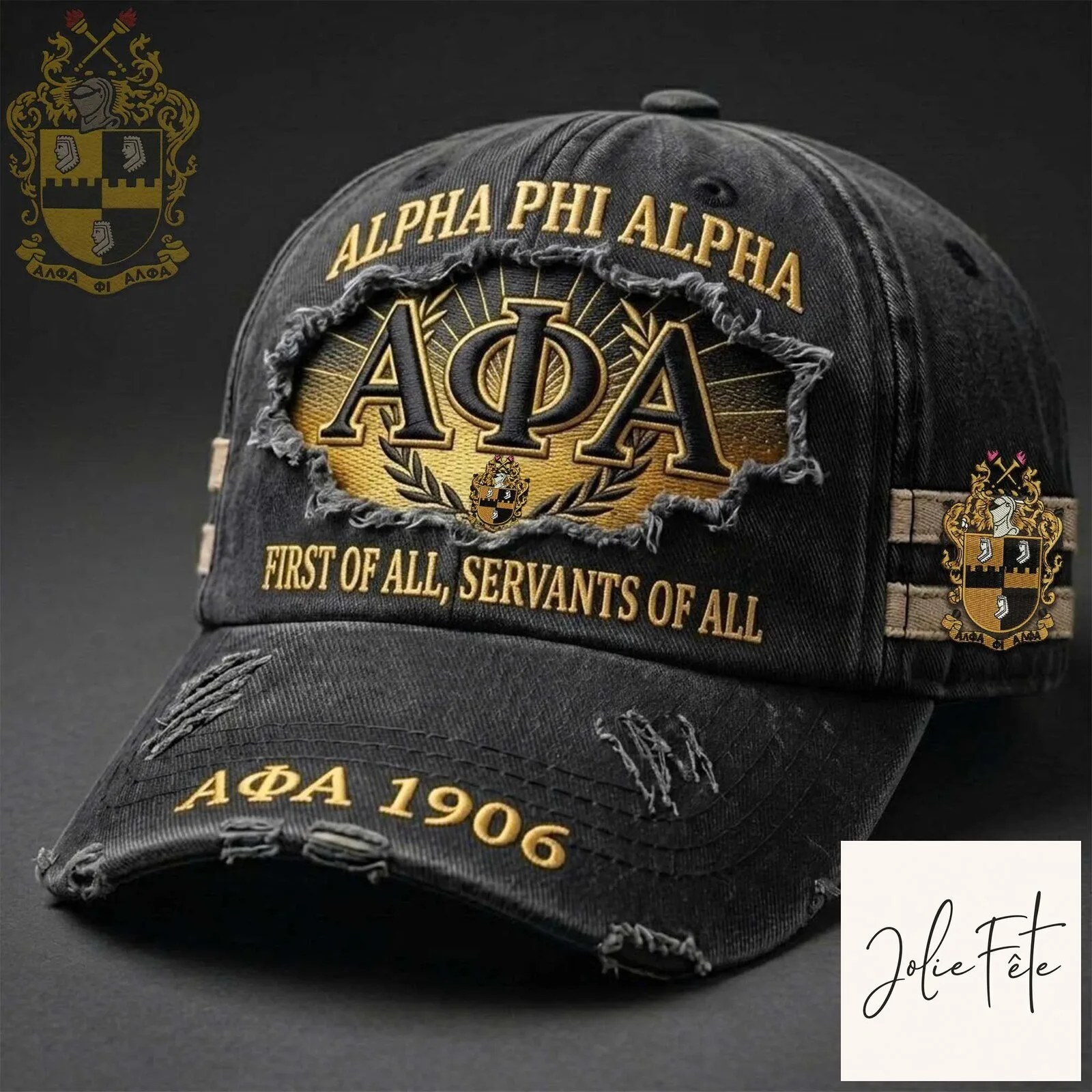 Distressed Baseball Cap for Alpha Phi Alpha Fraternity 5 Distressed Baseball Cap for Alpha Phi Alpha Fraternity