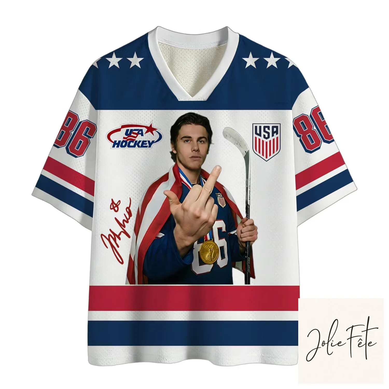 Vintage Mesh Jersey of Jack Hughes from USA Hockey