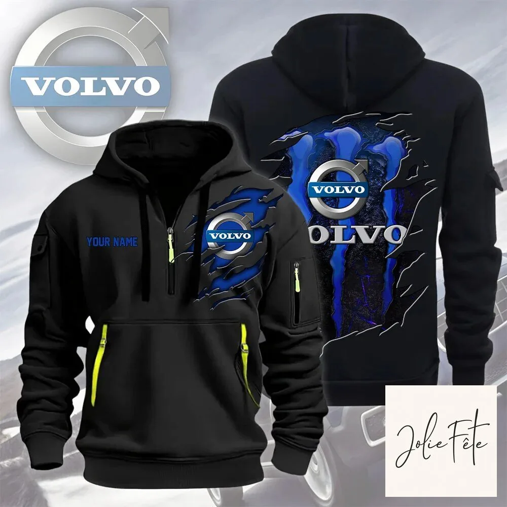 Volvo Personalized Quarter Zip Hoodie for Car Enthusiasts