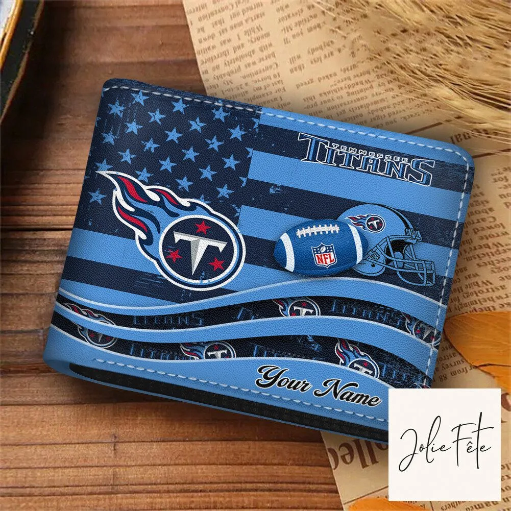 Tennessee Titans American Flag Personalized Football Team Wallet