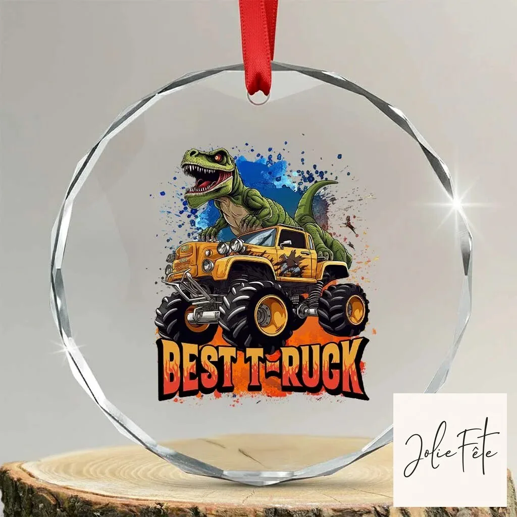 Best Truck Driver Monster Truck Dinosaur Funny Christmas Tree Ornament Gift