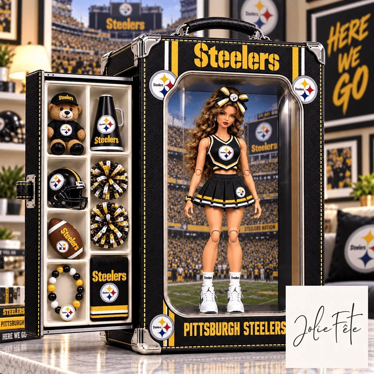 Pittsburgh Steelers Barbie Doll Collectible Figure with Accessories 2 Pittsburgh Steelers Barbie Doll Collectible Figure with Accessories