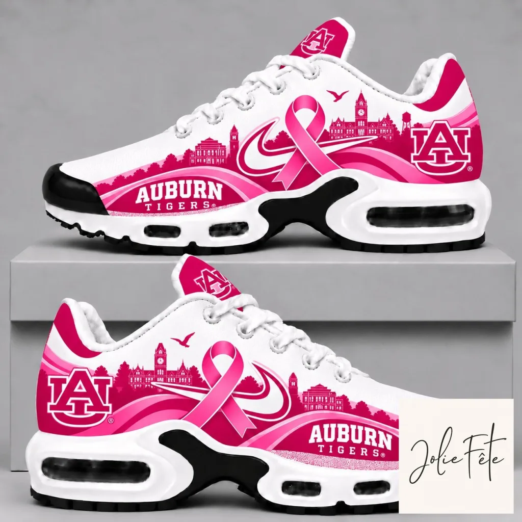 Auburn Tigers Pink Ribbon Breast Cancer Awareness Sneakers Auburn Tigers Pink Ribbon Breast Cancer Awareness Sneakers