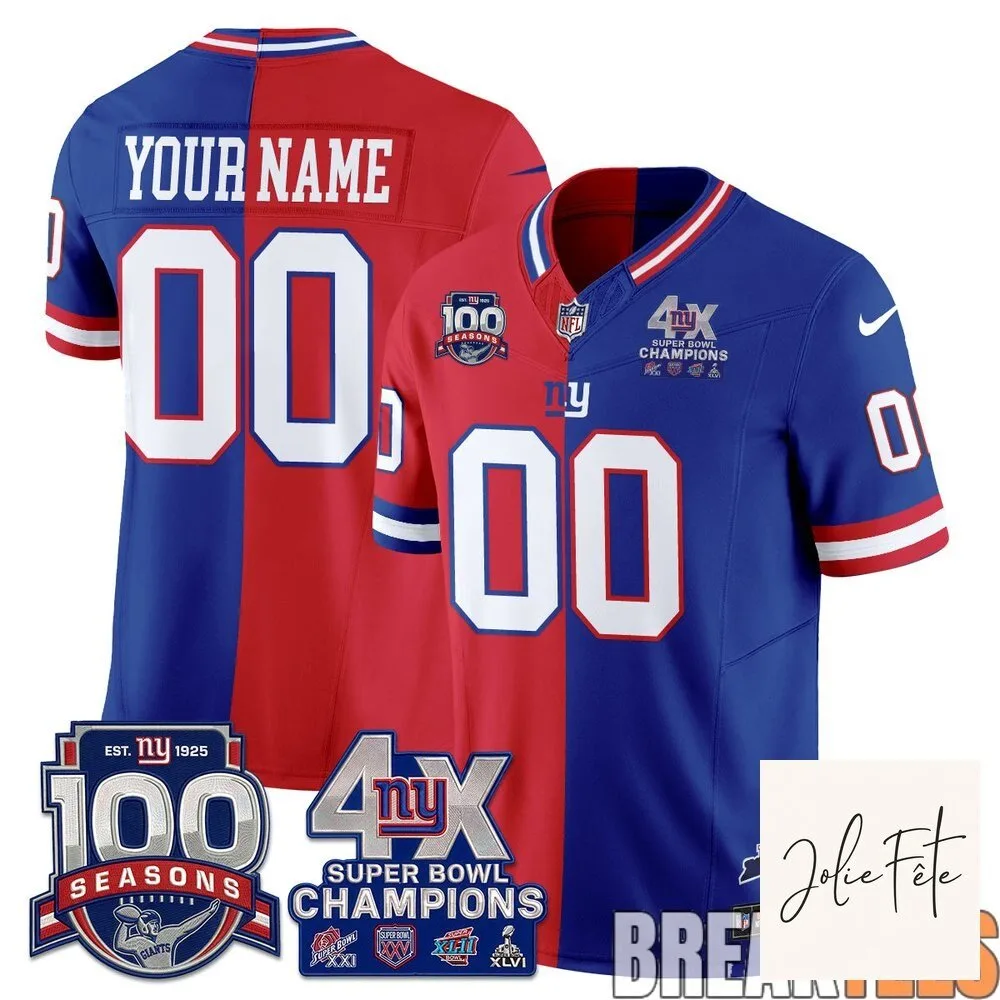 New York Giants Super Bowl Champions Split Edition Custom Football Jersey 8 New York Giants Super Bowl Champions Split Edition Custom Football Jersey