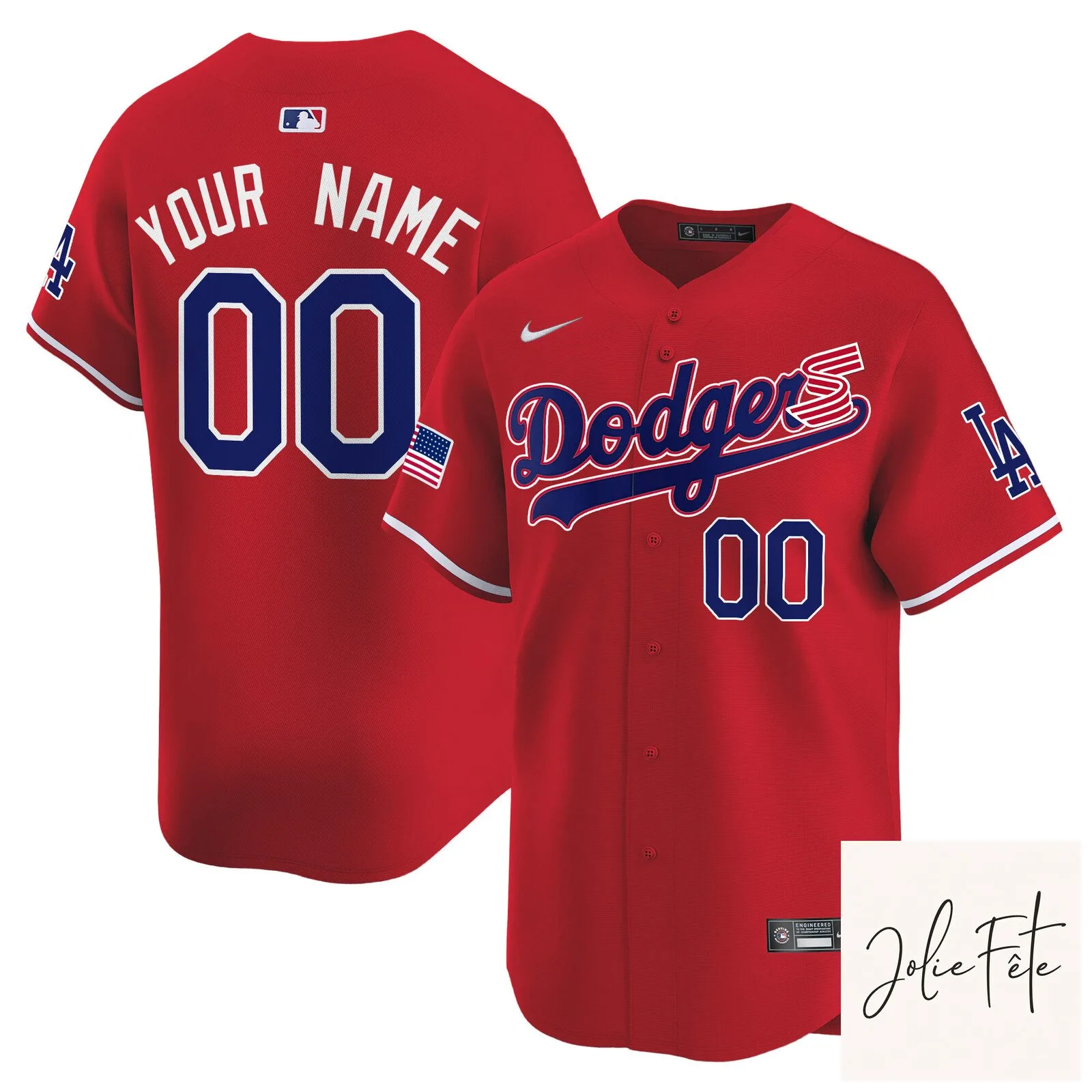Los Angeles Dodgers Independence Day Custom Baseball Jersey 8 Los Angeles Dodgers Independence Day Custom Baseball Jersey