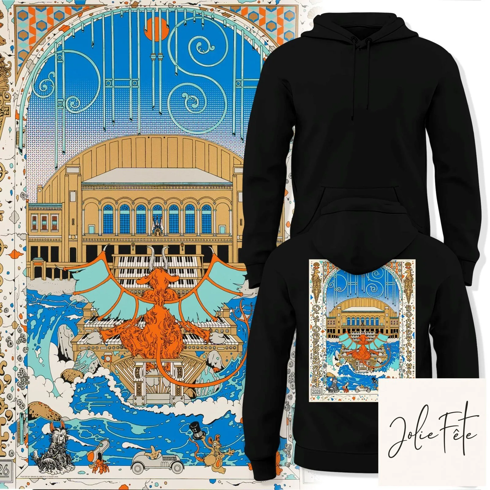 Phish Fall Tour 2026 Atlantic City Concert Black Hoodie