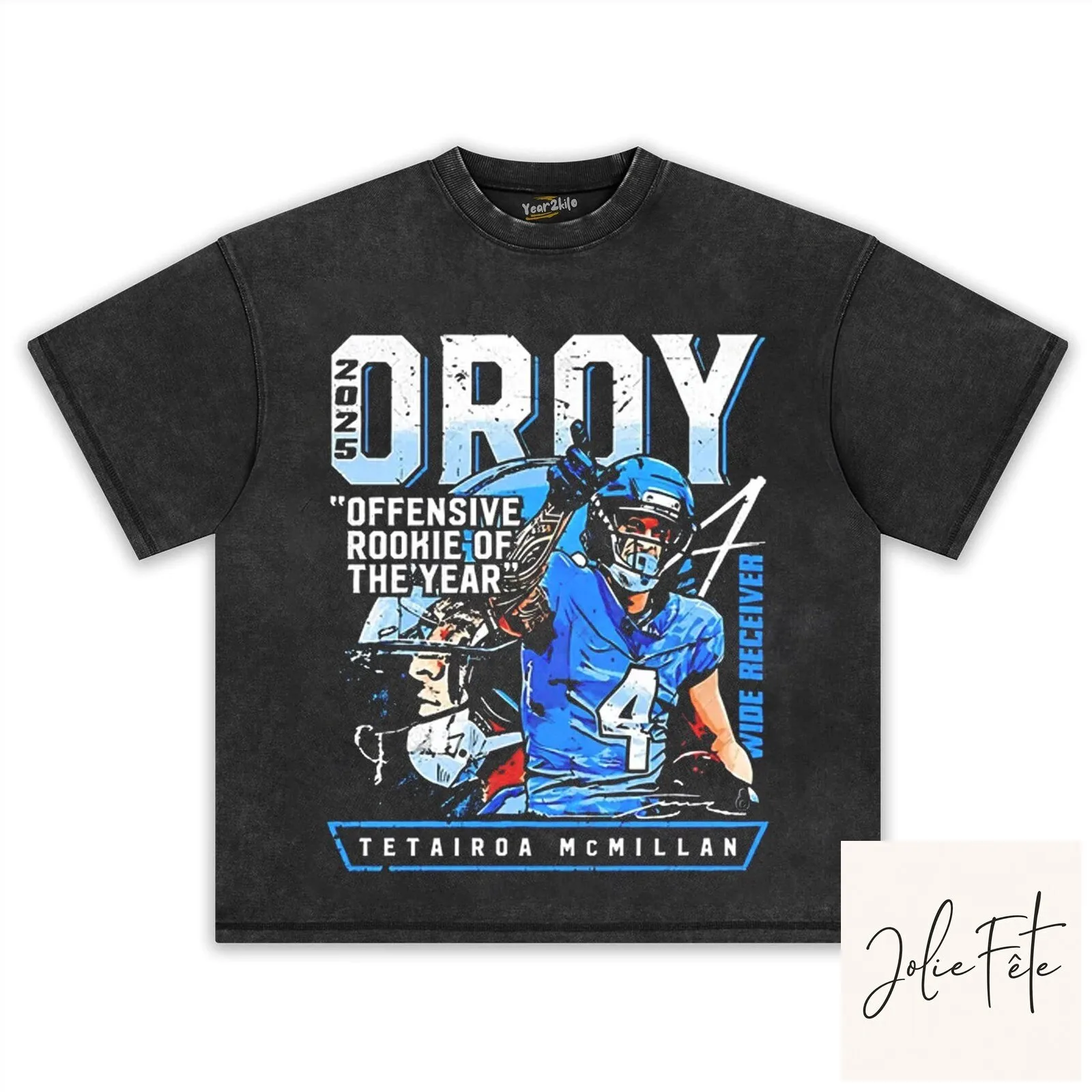 Tetairoa McMillan Offensive Rookie of the Year Wide Receiver Football T-Shirt 14 Tetairoa McMillan Offensive Rookie of the Year Wide Receiver Football T-Shirt