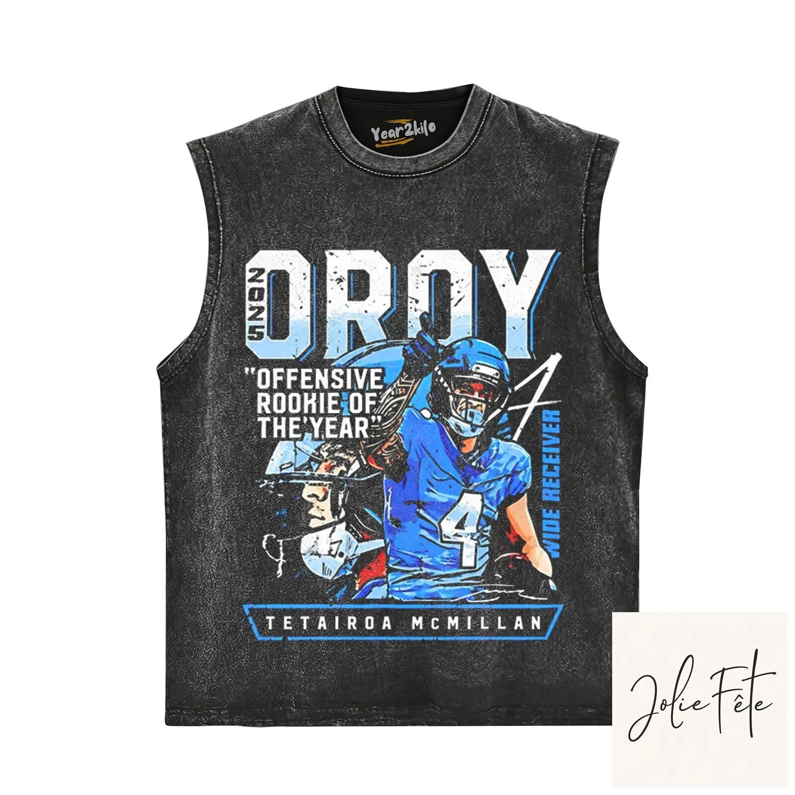 Tetairoa McMillan Offensive Rookie of the Year Wide Receiver Football T-Shirt 15 Tetairoa McMillan Offensive Rookie of the Year Wide Receiver Football T-Shirt