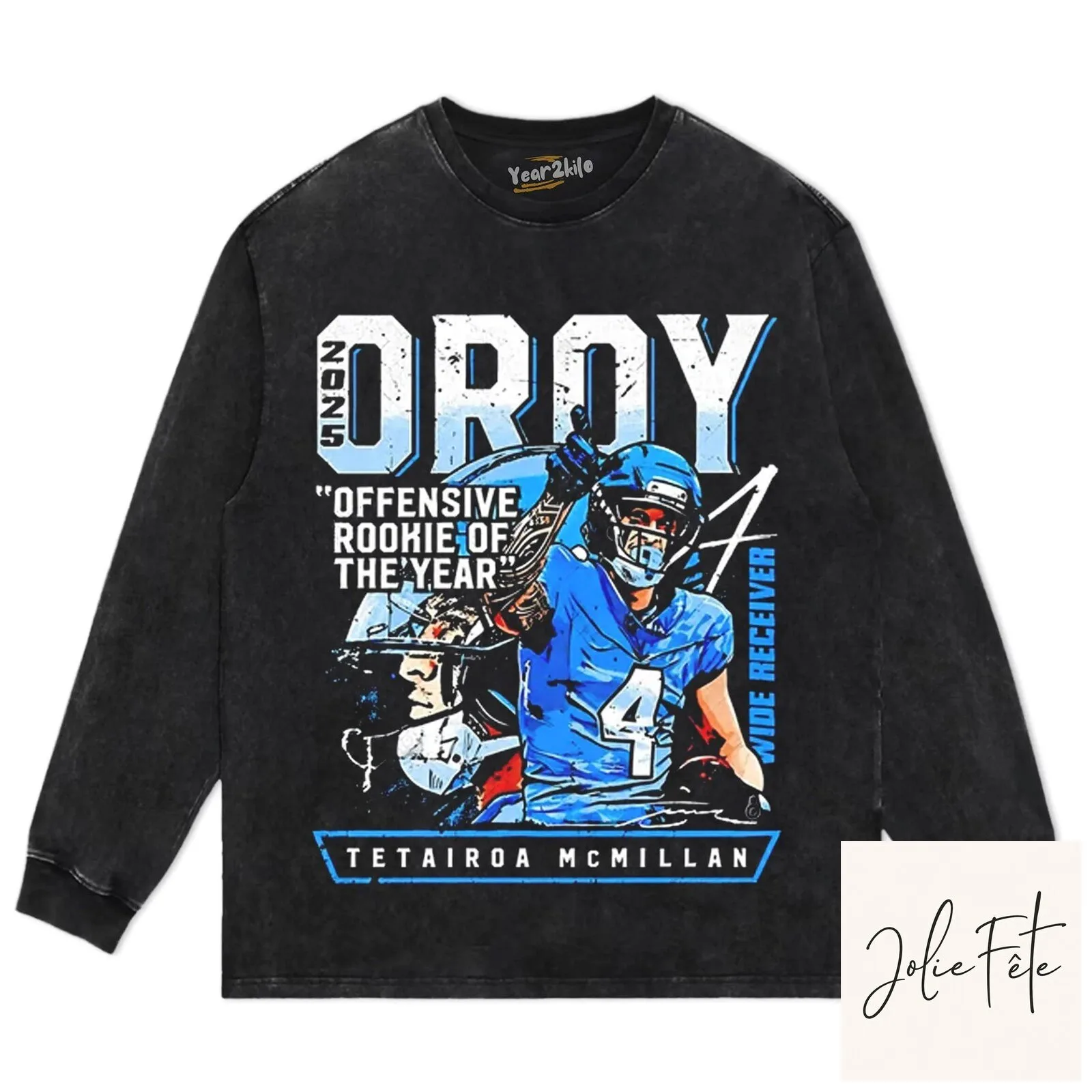 Tetairoa McMillan Offensive Rookie of the Year Wide Receiver Football T-Shirt 18 Tetairoa McMillan Offensive Rookie of the Year Wide Receiver Football T-Shirt