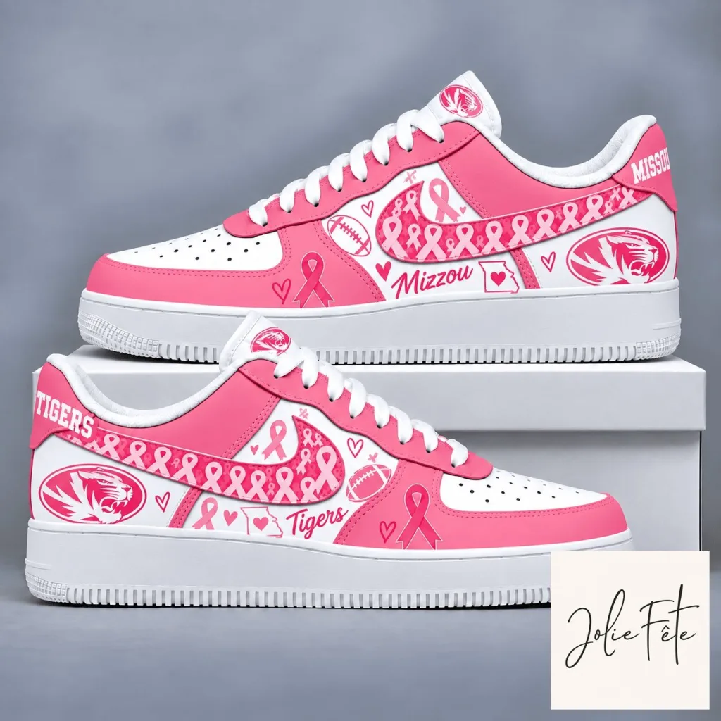 Missouri Tigers Breast Cancer Awareness Pink Ribbon Football Shoes Missouri Tigers Breast Cancer Awareness Pink Ribbon Football Shoes