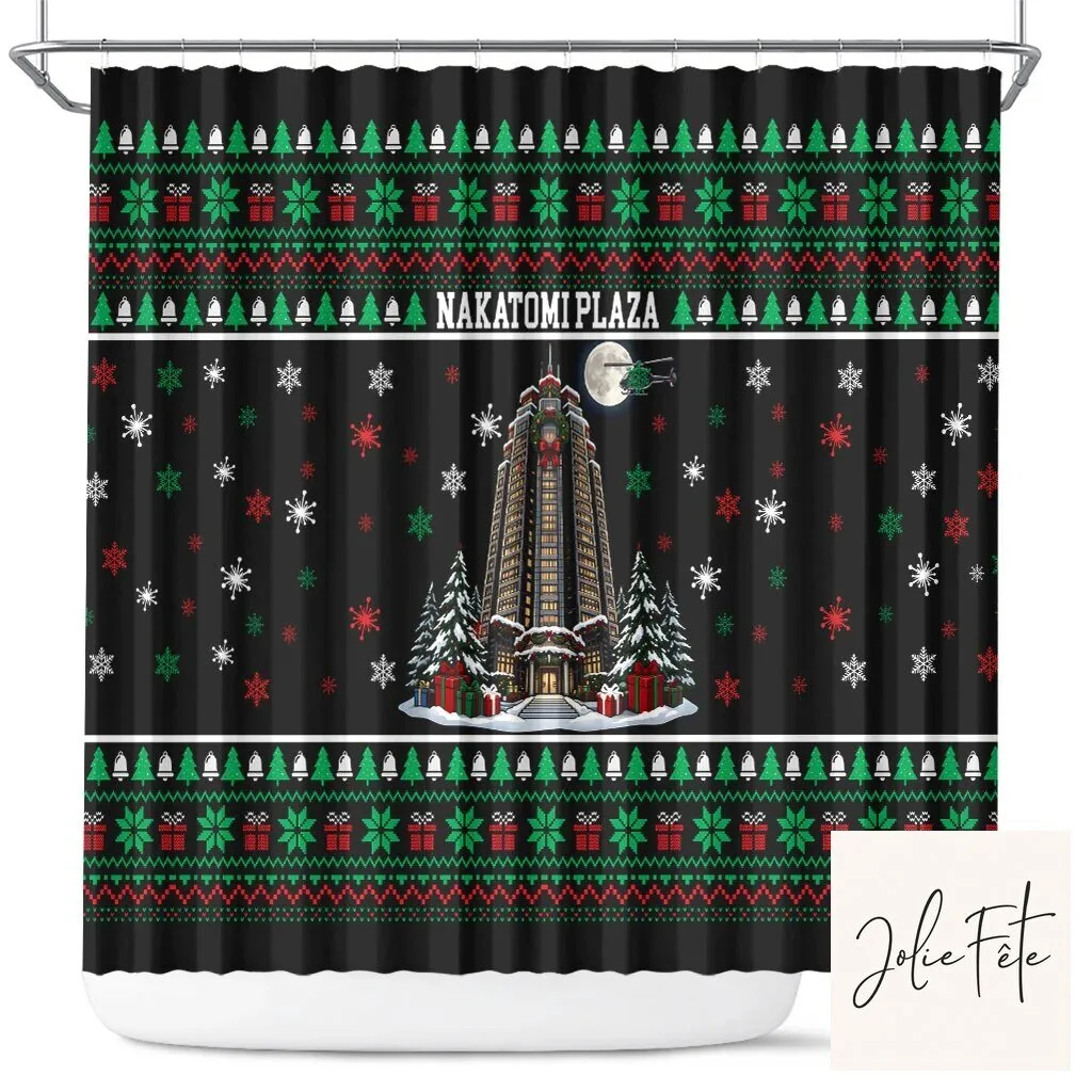 Nakatomi Plaza Christmas Party Ugly Sweater Style Holiday Shower Curtain