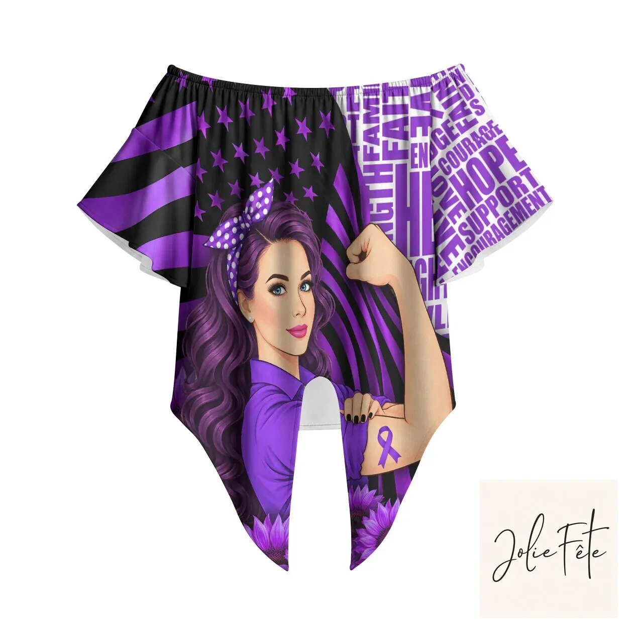 Domestic Violence Awareness Purple Ribbon Sunflower Flag Off Shoulder Top 10 Domestic Violence Awareness Purple Ribbon Sunflower Flag Off Shoulder Top