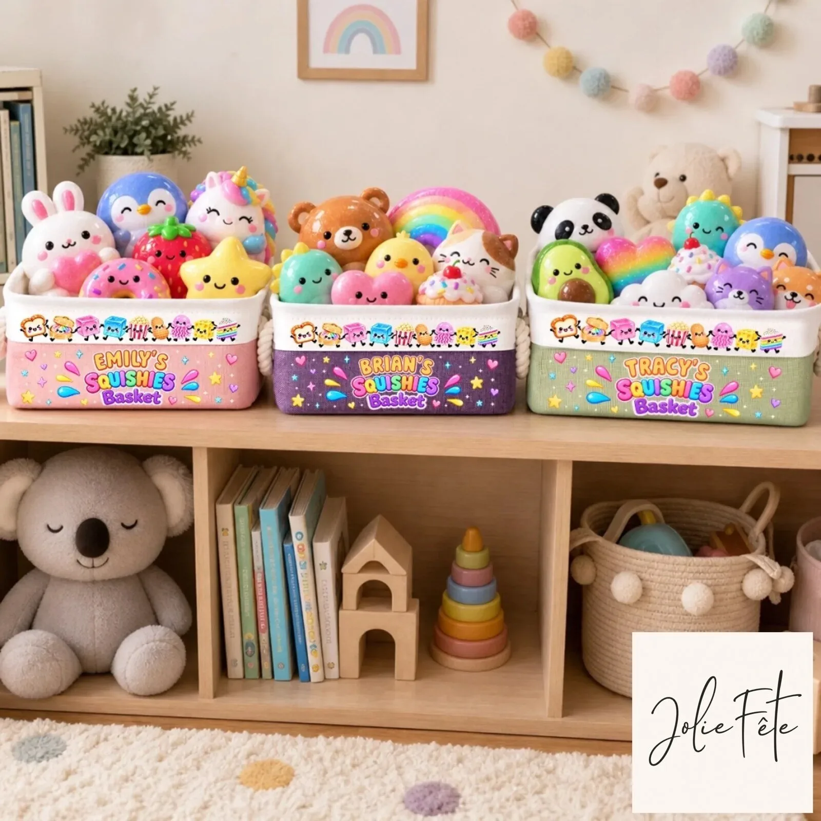 Personalized Squishy Toy Storage Basket with Custom Name for Kids 9 Personalized Squishy Toy Storage Basket with Custom Name for Kids